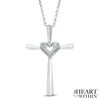 Thumbnail Image 1 of Diamond Accent Cross with Heart Pendant in Sterling Silver