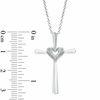 Thumbnail Image 2 of Diamond Accent Cross with Heart Pendant in Sterling Silver