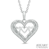 Thumbnail Image 0 of The Heart Within® 1/8 CT. T.W. Diamond "MOM" Heart Pendant in Sterling Silver