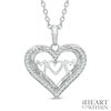 Thumbnail Image 1 of 1/8 CT. T.W. Diamond "MOM" Heart Pendant in Sterling Silver