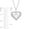 Thumbnail Image 1 of The Heart Within® 1/8 CT. T.W. Diamond "MOM" Heart Pendant in Sterling Silver