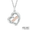 Thumbnail Image 1 of Diamond Accent Tilted "MOM" Heart Pendant in Sterling Silver and 10K Rose Gold