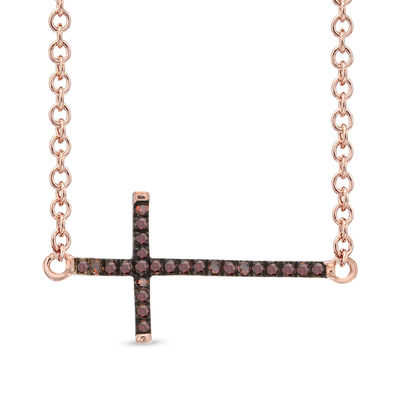 Stuller Accented Sideways Cross Necklace R42355:60026:P | Ask Design  Jewelers | Olean, NY