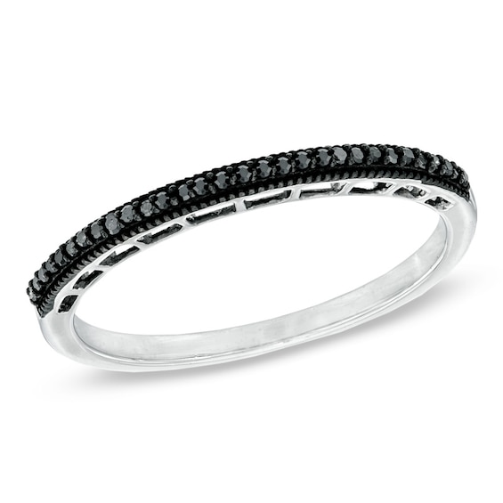 1/20 CT. T.w. Enhanced Black Diamond Band in 10K White Gold