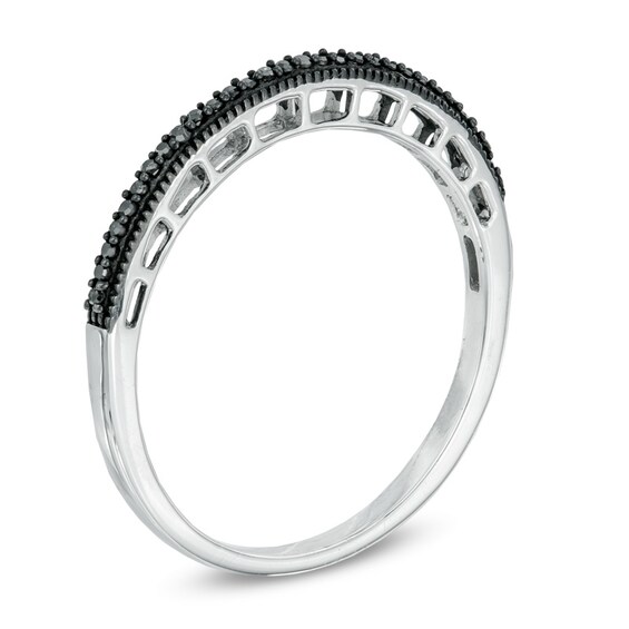 1/20 CT. T.w. Black Diamond Band in 10K White Gold