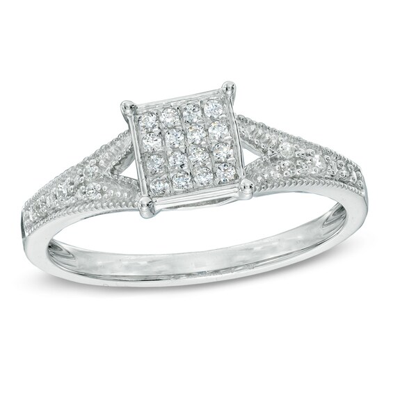 1 8 ct t w diamond square composite promise ring in 10k t square in composite chart