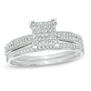 Thumbnail Image 0 of 1/3 CT. T.W. Multi-Diamond Square Bridal Set in 10K White Gold