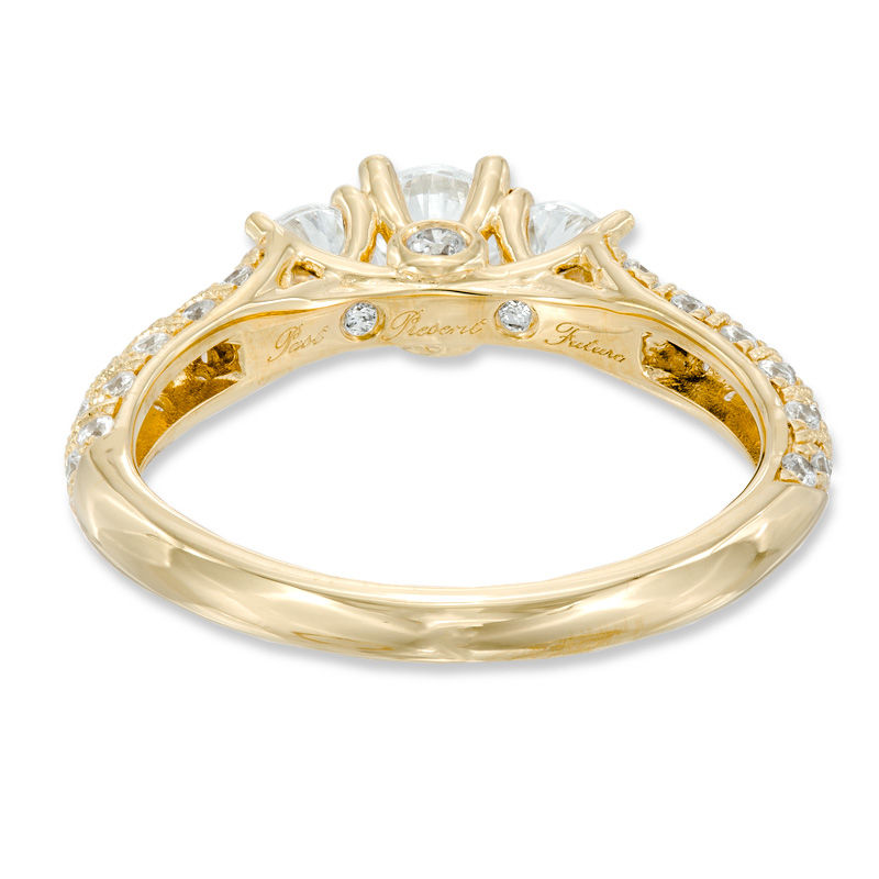 Main Image 3 of 1 CT. T.W. Diamond Past Present Future® Vintage-Style Engagement Ring in 14K Gold
