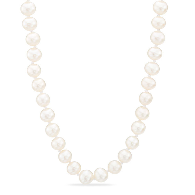 Main Image 1 of 5.0-6.0mm Freshwater Cultured Pearl Strand Necklace with 14K Gold Clasp-16"