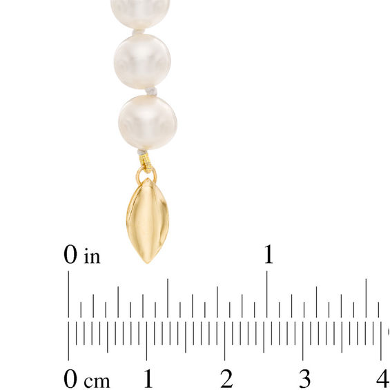 7.0-8.0mm Freshwater Cultured Pearl Strand Necklace with 14K Gold Clasp