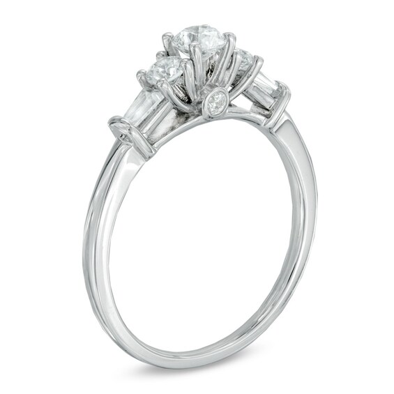 3/4 CT. T.w. Diamond Past Present FutureÂ® Engagement Ring in 14K White Gold