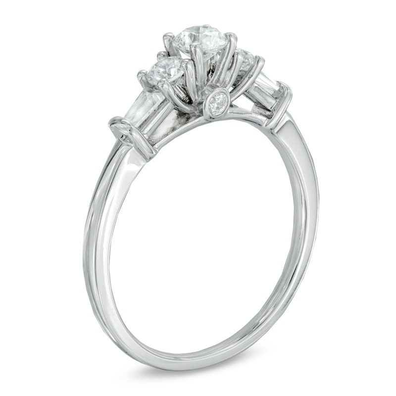 3/4 CT. T.W. Diamond Past Present Future® Engagement Ring in 14K White Gold