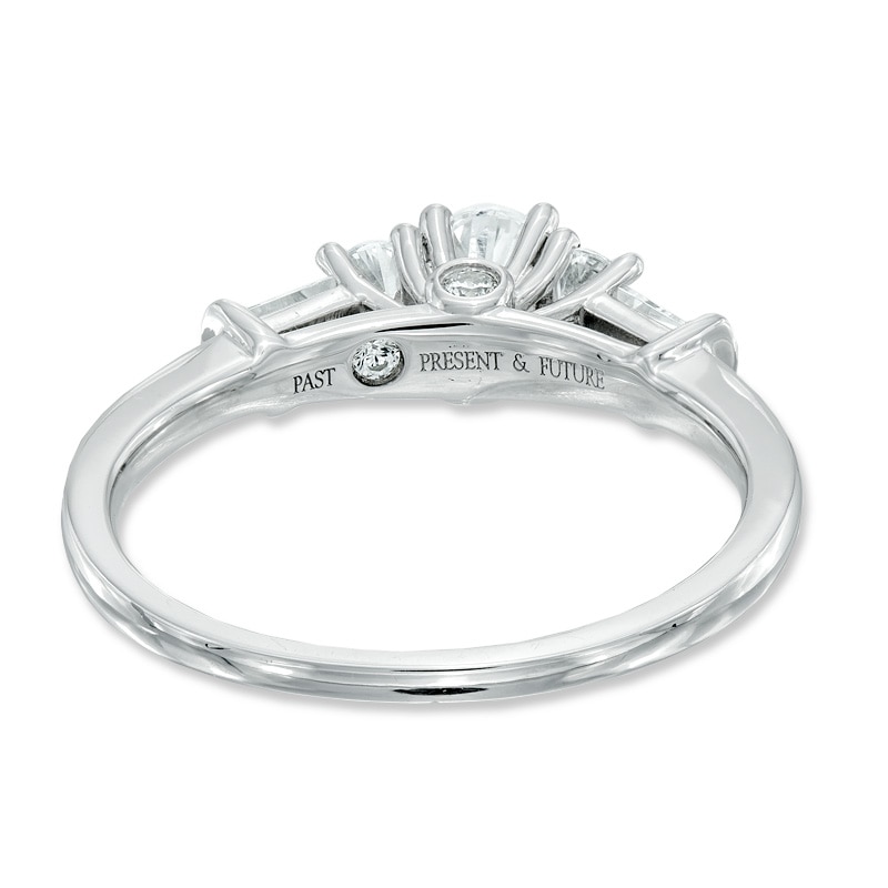 Main Image 3 of 3/4 CT. T.W. Diamond Past Present Future® Engagement Ring in 14K White Gold