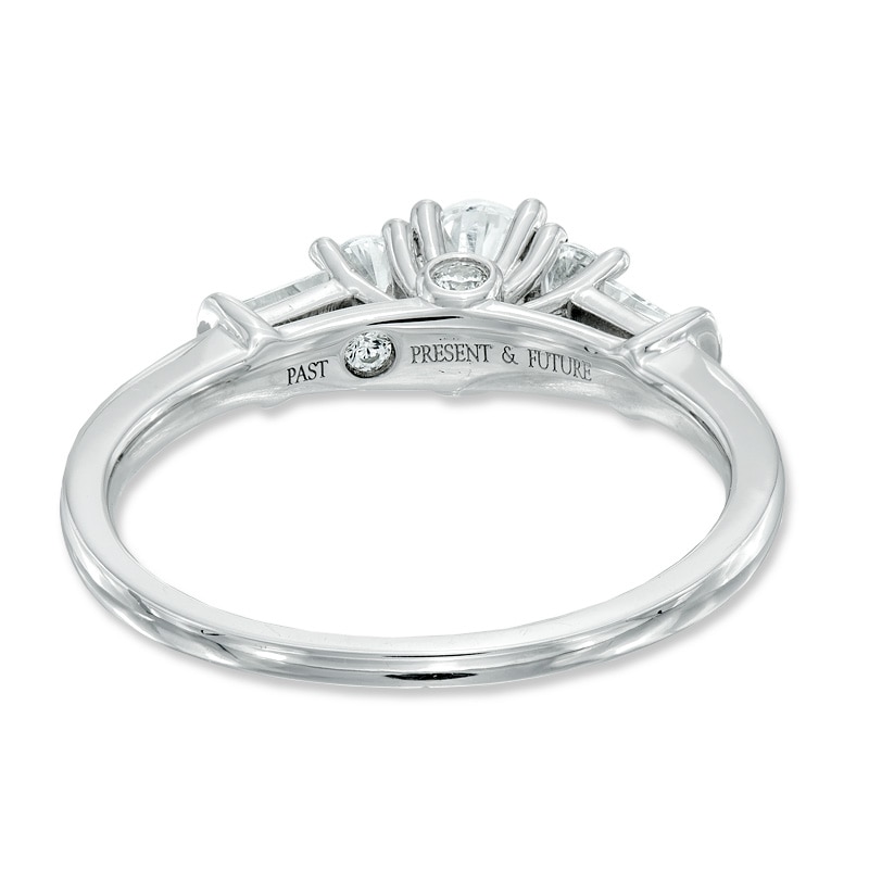 3/4 CT. T.W. Diamond Past Present Future® Engagement Ring in 14K White Gold