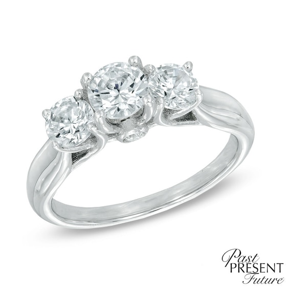 1-1/2 CT. T.W. Diamond Past Present Future® Engagement Ring in 14K White Gold 1-1/2 CT. T.W. Diamond Past Present Future® Engagement Ring in 14K White Gold