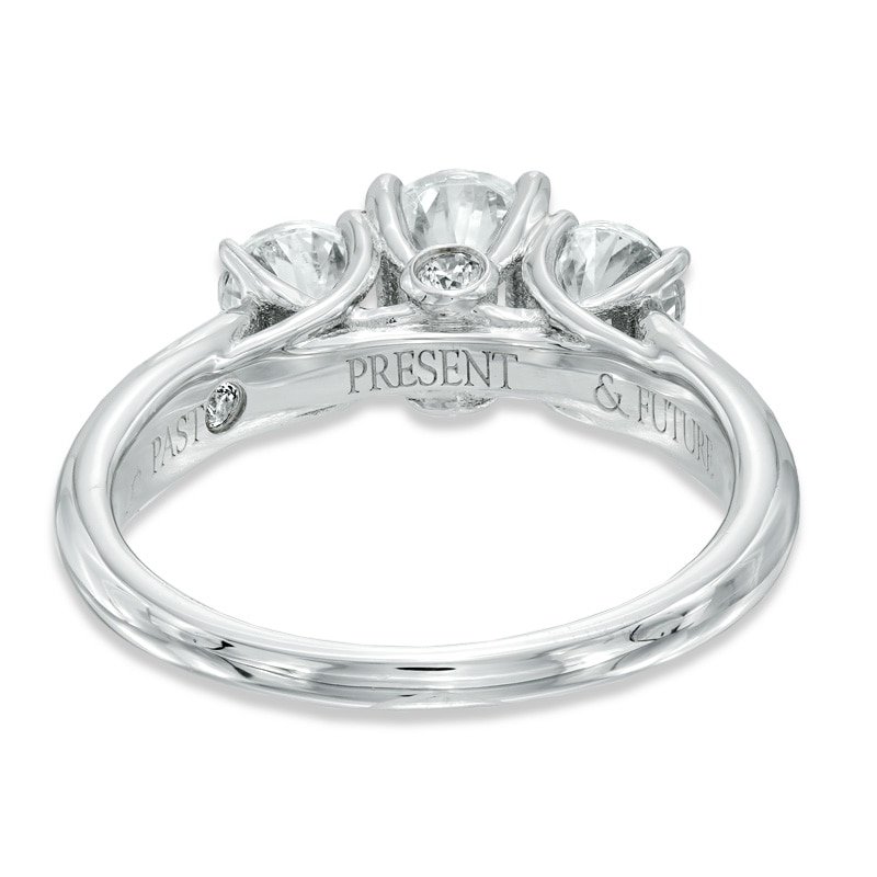 Main Image 3 of 1-1/2 CT. T.W. Diamond Past Present Future® Engagement Ring in 14K White Gold