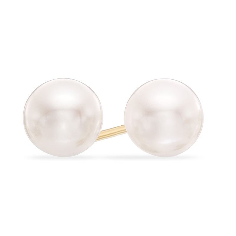 6.0 - 6.5mm Cultured Freshwater Pearl Stud Earrings in 14K Gold