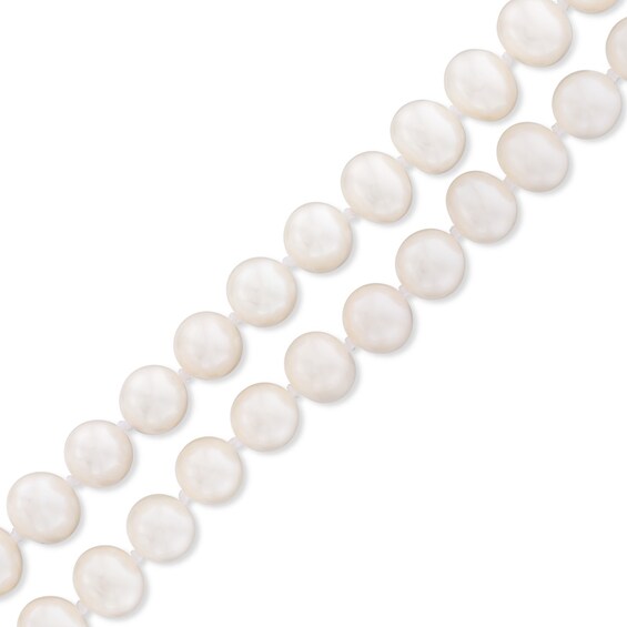 6.0-7.0mm Freshwater Cultured Pearl Double Strand Bracelet with Sterling Silver Clasp-7.25"