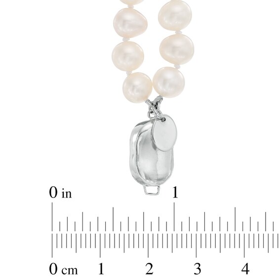 6.0-7.0mm Freshwater Cultured Pearl Double Strand Bracelet with Sterling Silver Clasp-7.25"