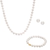 Thumbnail Image 1 of 7.5-8.0mm Freshwater Cultured Pearl Strand Necklace, Bracelet and Earrings Set in 14K Gold