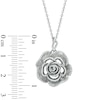 Thumbnail Image 3 of Vera Wang Love Collection 1/5 CT. T.W. Diamond Rose Pendant in Sterling Silver