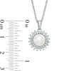Thumbnail Image 2 of 7.5-8.0mm Freshwater Cultured Pearl and Lab-Created White Sapphire Pendant in Sterling Silver