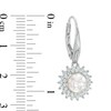 Thumbnail Image 2 of 6.5-7.0mm Freshwater Cultured Pearl and Lab-Created White Sapphire Drop Earrings in Sterling Silver