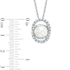 Thumbnail Image 1 of 7.5 - 8.0mm Cultured Freshwater Pearl and Lab-Created White Sapphire Loop Pendant in Sterling Silver