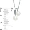 Thumbnail Image 2 of 6.0-7.5mm Freshwater Cultured Pearl and Lab-Created White Sapphire Pendant in Sterling Silver