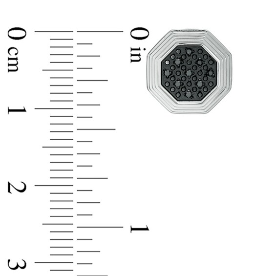 Black Diamond Stud Earrings in Stainless Steel