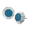 Thumbnail Image 0 of Men's Enhanced Blue Diamond Stud Earrings in Stainless Steel