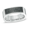 Thumbnail Image 0 of Men's 1/6 CT. T.W. Black Diamond Ring in Stainless Steel - Size 10