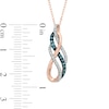 Thumbnail Image 2 of 1/5 CT. T.W. Enhanced Blue and White Diamond Layered Infinity Pendant in 10K Rose Gold