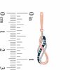 Thumbnail Image 2 of 1/5 CT. T.W. Enhanced Blue and White Diamond Layered Infinity Drop Earrings in 10K Rose Gold
