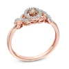 Thumbnail Image 2 of 1/6 CT. T.W. Champagne and White Diamond Promise Ring in 10K Rose Gold