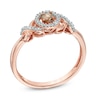 Thumbnail Image 1 of 1/6 CT. T.W. Champagne and White Diamond Promise Ring in 10K Rose Gold