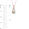 Thumbnail Image 2 of 1/6 CT. T.W. Champagne and White Diamond Twist Drop Pendant in 10K Rose Gold