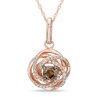 Thumbnail Image 1 of 1/4 CT. T.W. Champagne and White Diamond Orbit Frame Pendant in 10K Rose Gold