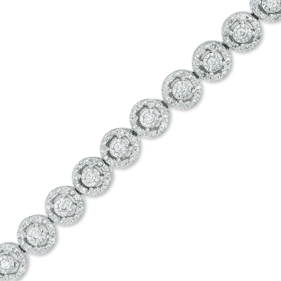 1 CT. T.w. Diamond Frame Line Bracelet in 10K White Gold