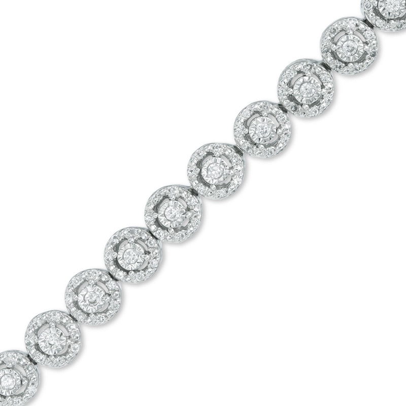 Main Image 1 of 1 CT. T.W. Diamond Frame Line Bracelet in 10K White Gold