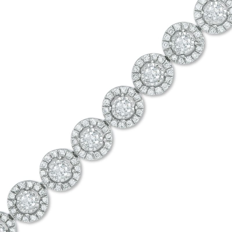 3 CT. T.W. Diamond Frame Line Bracelet in 10K White Gold