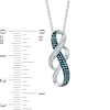 Thumbnail Image 2 of 1/6 CT. T.W. Enhanced Blue and White Diamond Double Infinity Pendant in Sterling Silver