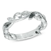 Thumbnail Image 1 of Enhanced Black and White Diamond Accent Vine Ring in Sterling Silver