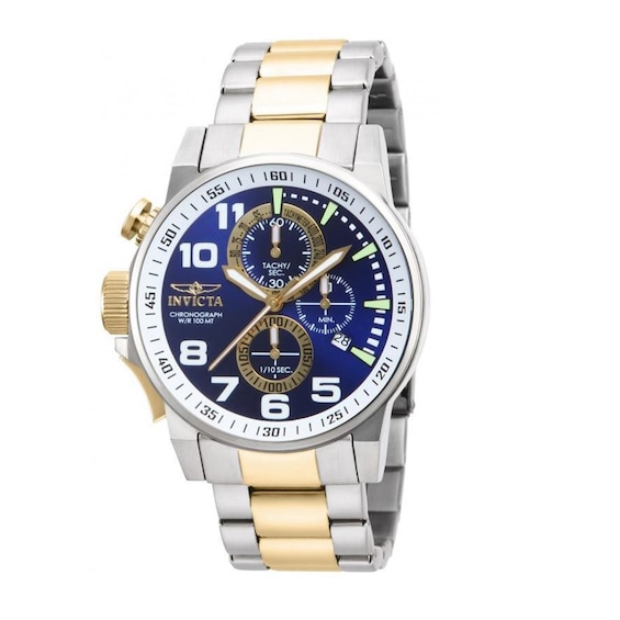 Men's Invicta I Force Chronograph Two-Tone Watch with Blue Dial (Model: 14960)