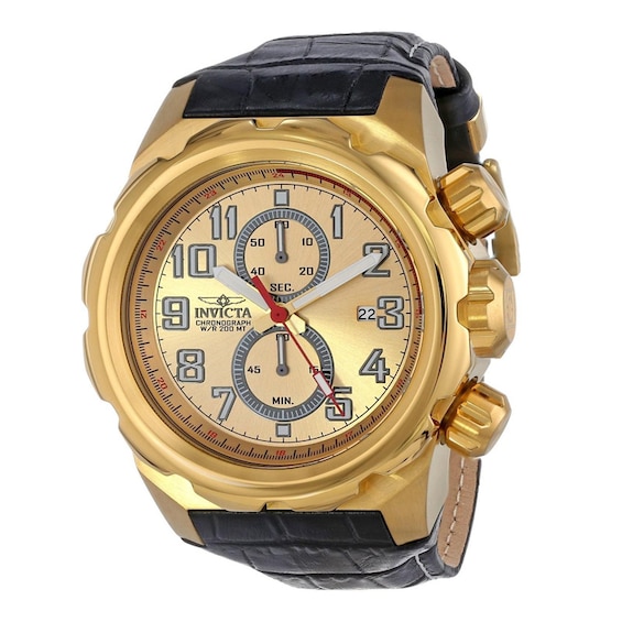 Men's Invicta Pro Diver Chronograph Watch with Gold-Tone Dial (Model: 15071)