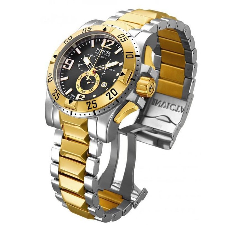 Main Image 1 of Men's Invicta Excursion Chronograph Two-Tone Watch with Black Dial Watch (Model: 15332)