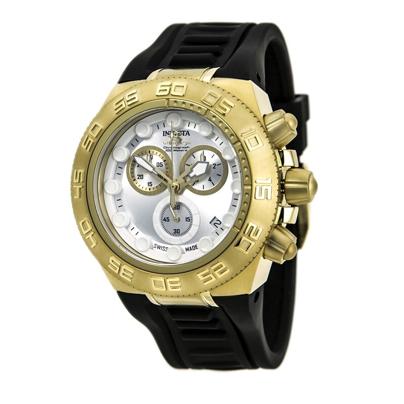 Main Image 1 of Men's Invicta Subaqua Chronograph Strap Watch with Silver-Tone Dial (Model: 15579)