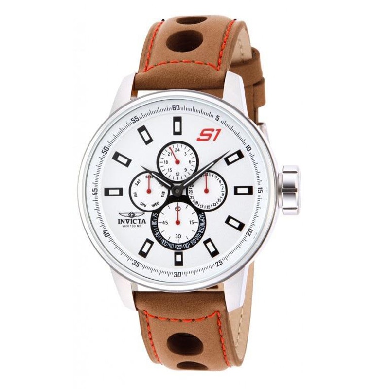 Main Image 1 of Men's Invicta S1 Rally Chronograph Strap Watch with White Dial (Model: 16016)