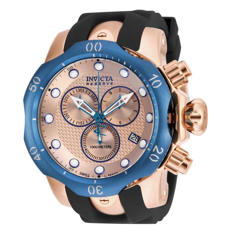Main Image 1 of Men's Invicta Venom Chronograph Strap Watch with Rose-Tone Dial (Model: 16153)