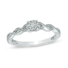 Thumbnail Image 0 of Cherished Promise Collection™ 1/20 CT. T.W. Diamond Cluster Twist Shank Ring in Sterling Silver